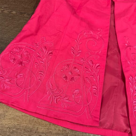 NWT VTG Jessica Howard Hot Pink Linen Blend Blazer Jacket 8 Embroidered Wedding - Picture 3 of 11